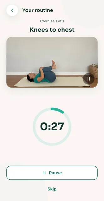 Guided exercise with a real video and the timer running