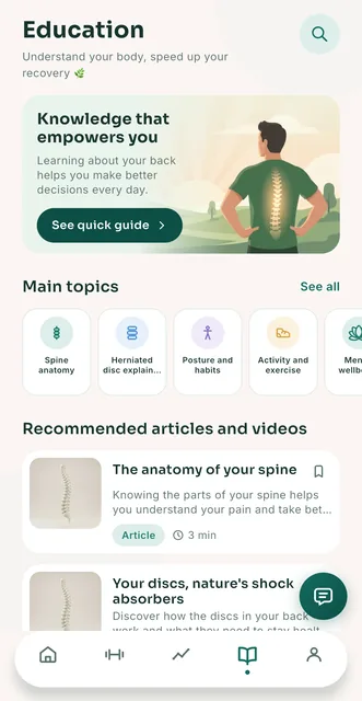 Learn section with the articles