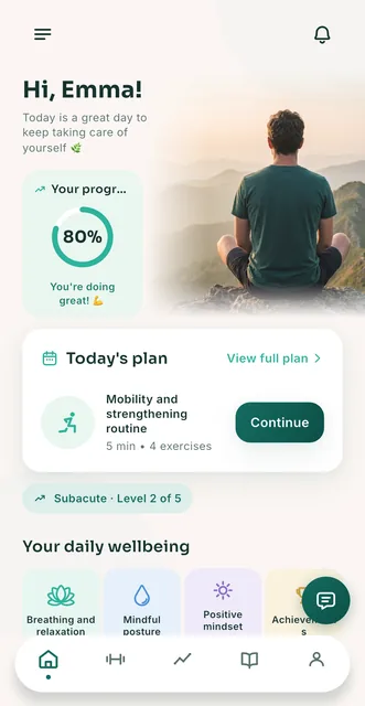 Discalia home screen showing today's plan